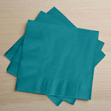 50 Pack | 5x5inch Turquoise Soft 2-Ply Disposable Cocktail Napkins