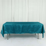 60"x102" Teal Accordion Crinkle Taffeta Rectangle Tablecloth