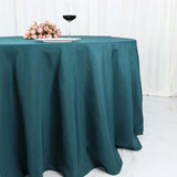 120Inch Peacock Teal Polyester Round Tablecloth