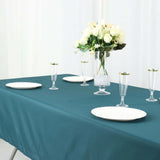 60"x102" Peacock Teal Polyester Rectangular Tablecloth