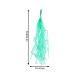 12 Pack | Pre-Tied Teal Tissue Paper Tassel Garland With String, Hanging Fringe Party Streamer Backdrop Decor