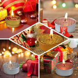 2 Pack | Red/Gold Glitter Rose Tealight Candles Unscented Dripless Wax