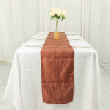 Terracotta (Rust) Accordion Crinkle Taffeta Linen Table Runner