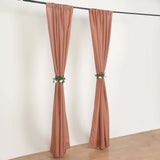 2 Pack Terracotta (Rust) Polyester Event Curtain Drapes, 10ftx8ft Backdrop Event Panels