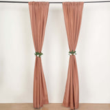 2 Pack Terracotta (Rust) Polyester Event Curtain Drapes, 10ftx8ft Backdrop Event Panels