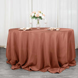 Terracotta (Rust) Seamless Premium Polyester Round Tablecloth 220GSM - 132inch