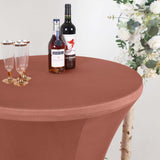 Terracotta (Rust) Highboy Spandex Cocktail Table Cover, Fitted Stretch Tablecloth