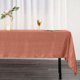 60"x102" Terracotta (Rust) Smooth Satin Rectangular Tablecloth