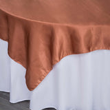 60inch x 60inch Terracotta (Rust) Square Smooth Satin Table Overlay