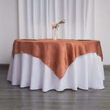 60inch x 60inch Terracotta (Rust) Square Smooth Satin Table Overlay