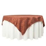 72inch x 72inch Terracotta (Rust) Accordion Crinkle Taffeta Table Overlay