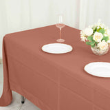 72"x120" Terracotta (Rust) Polyester Rectangle Tablecloth, Reusable Linen Tablecloth