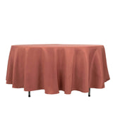 108" Terracotta (Rust) Premium Polyester Round Tablecloth - 220GSM