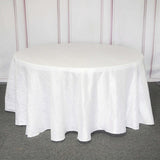 Taffeta 120" Round Tablecloth White - Seamless Accordion Crinkle Design for Stylish Occasions