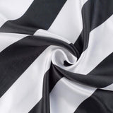 5 Pack | Black & White Striped Satin Cloth Dinner Napkins | 20x20Inch