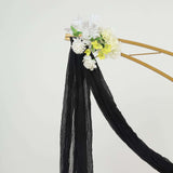 20ft Black Gauze Cheesecloth Fabric Wedding Arch Drapery, Window Scarf Valance, Boho Decor