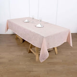 60"x102" Blush Rectangular Tablecloth, Linen Table Cloth With Slubby Textured, Wrinkle Resistant