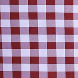 Gingham Chair Sashes | 5 PCS | Burgundy/White | Buffalo Plaid Checkered Polyester Chair Sashes