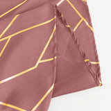 5 Pack | Cinnamon Rose With Geometric Gold Foil Cloth Polyester Dinner Napkins