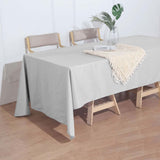 72"x120" Silver Polyester Rectangle Tablecloth, Reusable Linen Tablecloth