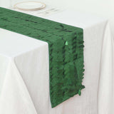 12x108inch Green 3D Leaf Petal Taffeta Fabric Table Runner