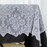 60"x108" Premium Lace White Rectangular Oblong Tablecloth