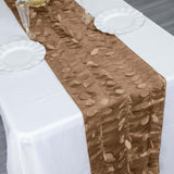 12x108inch Taupe 3D Leaf Petal Taffeta Fabric Table Runner