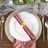 5 Pack | Dusty Rose Premium Sheen Finish Velvet Cloth Dinner Napkins | 20inch x 20inch