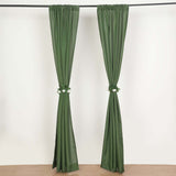 2 Pack Olive Green Polyester Event Curtain Drapes, 10ftx8ft Backdrop Event Panels With Rod Pockets