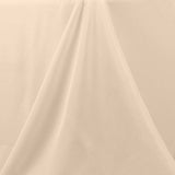 90" Beige Premium Polyester Round Tablecloth - 220GSM#whtbkgd