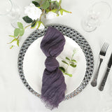 5 Pack | Purple Gauze Cheesecloth Boho Dinner Napkins | 24x19Inch