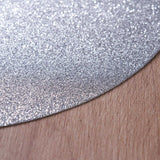 6 Pack | Silver Sparkle Placemats, Non Slip Decorative Round Glitter Table Mat