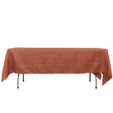 60"x102" Terracotta (Rust) Accordion Crinkle Taffeta Rectangle Tablecloth