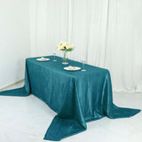 90x156Inch Teal Accordion Crinkle Taffeta Rectangular Tablecloth