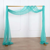 18ft | Turquoise Wedding Arch Drapery Fabric Window Scarf Valance, Sheer Organza Linen