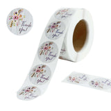 500pcs | 1inch Round Thank You Stickers Roll With Floral Design, DIY Envelope Seal Labels#whtbkgd