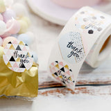 500pcs|1.5inch Round Thank You Stickers Roll With Geometric Decor, DIY Envelope Seal Labels