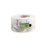 Floral Round Thank You Stickers Roll, White/Purple Tinted Background, Envelope Seal Labels