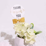 50 Pcs | 1.5inch Gold Grosgrain Pre Tied Ribbon Bows, Gift Basket Party Favor Bags Decor