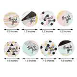 500pcs|1.5inch Round Thank You Stickers Roll With Geometric Decor, DIY Envelope Seal Labels