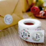 500pcs|1.5inch Round Thank You Stickers Roll With Assorted Floral Designs, DIY Envelope Seal Labels