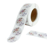 500pcs | 1inch Round Thank You Stickers Roll With Floral Design, DIY Envelope Seal Labels