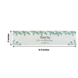 24 Pack | White & Green Leaves Thank You Party Water Bottle Labels, Waterproof Label Stickers