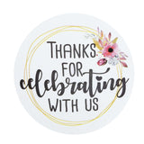 500pcs | 2" Thanks for celebrating with Us Stickers Roll, Labels for Envelops Seal & Wedding Favors - Round