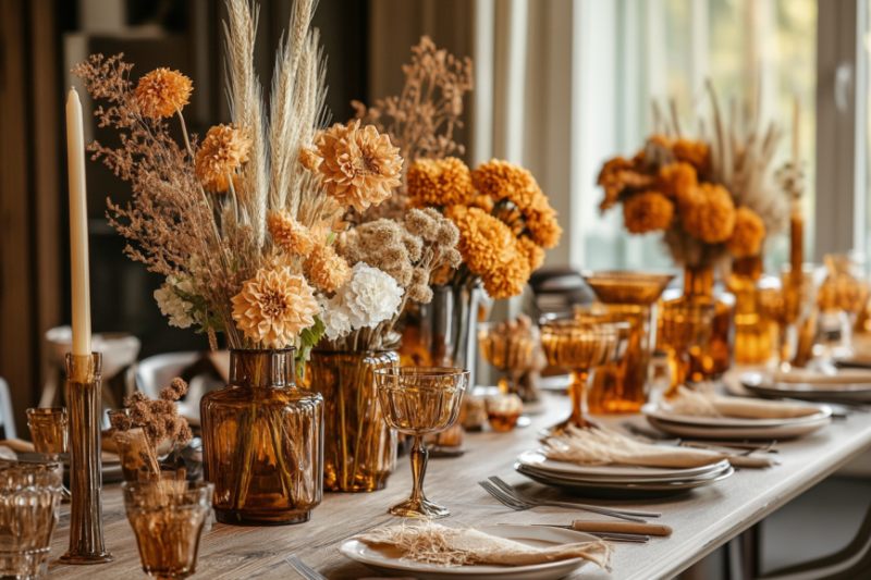 thanksgiving table decor- amber