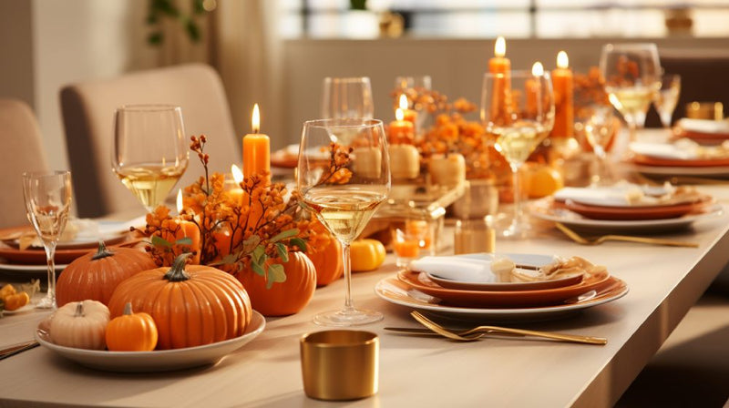 thanksgiving table decor- pumpkins