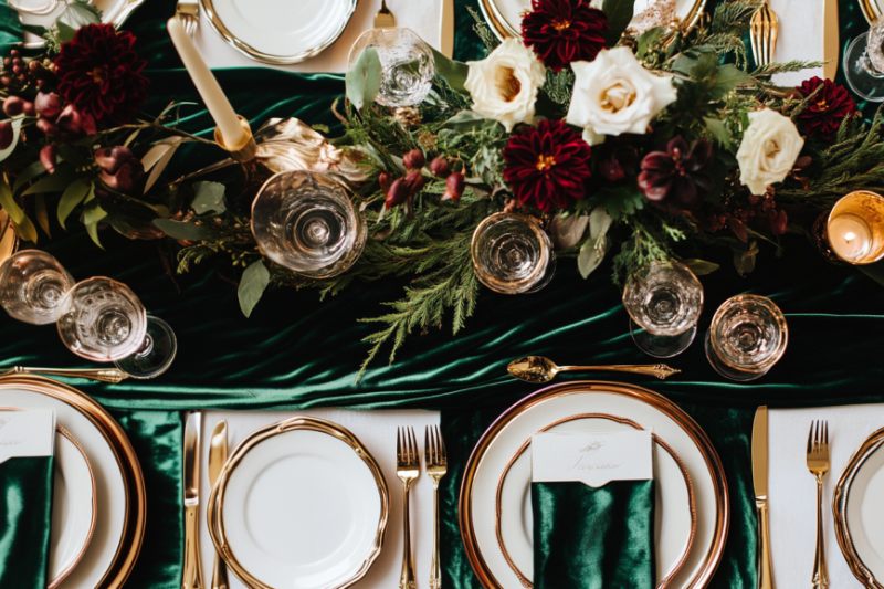 thanksgiving table decor- velvet