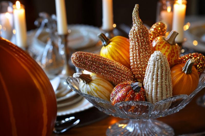 thanksgiving tabledecor- glitter