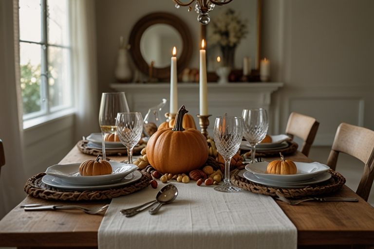 thanksgiving tablescape- nuts and runner
