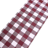 Gingham Chair Sashes | 5 PCS | Burgundy/White | Buffalo Plaid Checkered Polyester Chair Sashes